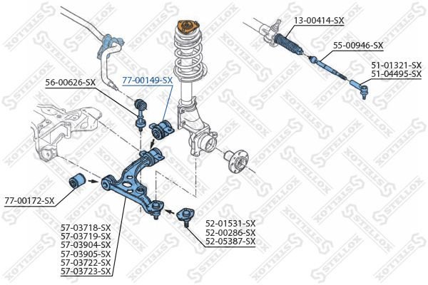 Stellox сайлентблок рычага подвески 77-00149-SX - ForteMarket Stellox сайлентблок рычага подвески 77-00149-SX купить,8012