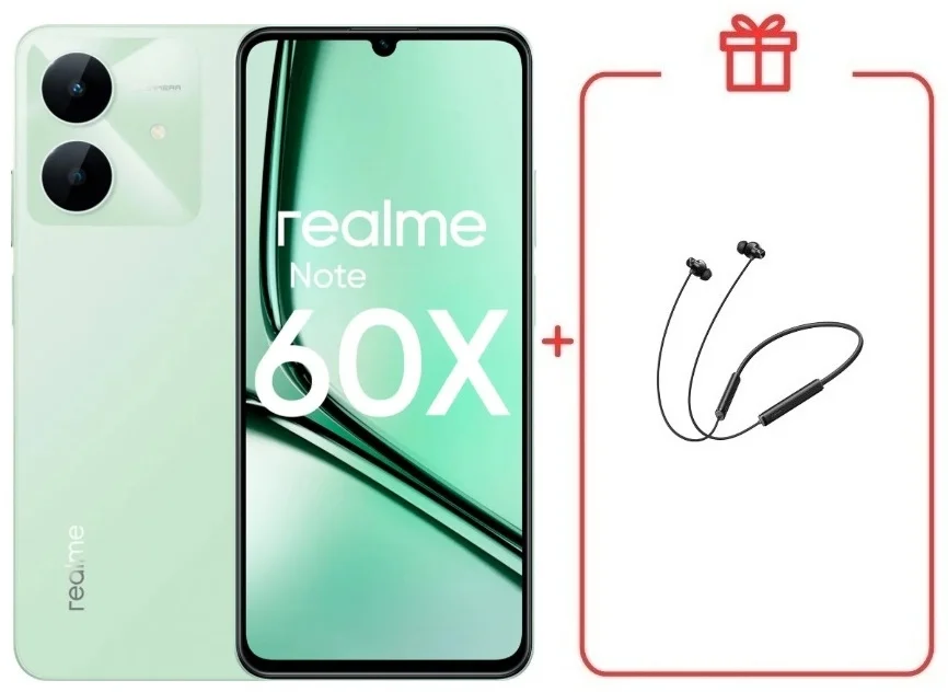 Смартфон Realme Note 60x 4/128GB Wilderness Green + подарок купить,NaN