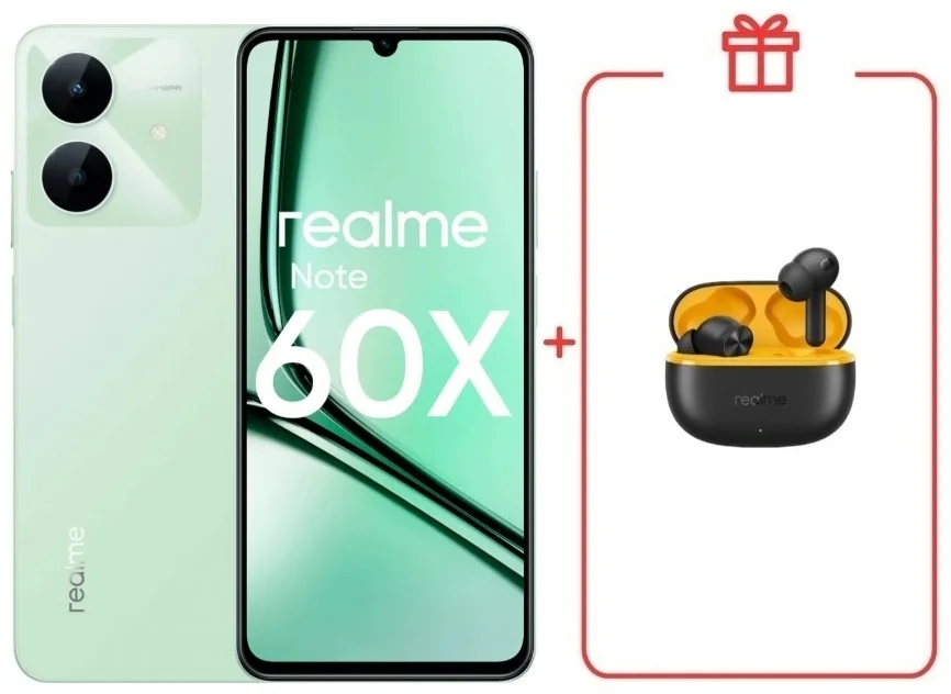 Смартфон Realme Note 60x 4/128GB Wilderness Green + подарок купить,NaN