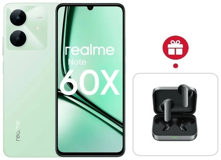 Смартфон Realme Note 60x 4/128GB Wilderness Green + подарок купить,NaN