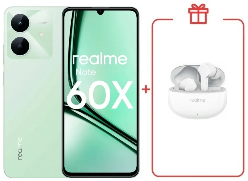 Смартфон Realme Note 60x 4/128GB Wilderness Green + подарок купить,NaN