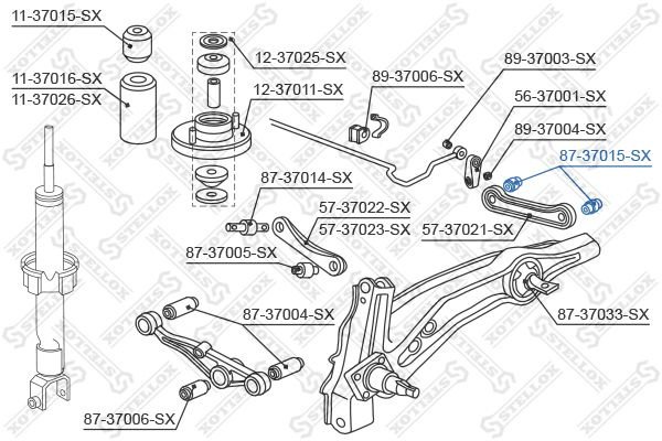 Stellox сайлентблок рычага подвески 87-37015-SX купить,1329
