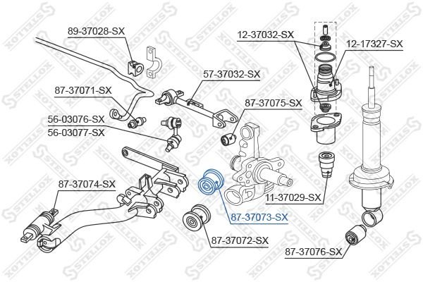 Stellox сайлентблок рычага подвески 87-37073-SX купить,2292