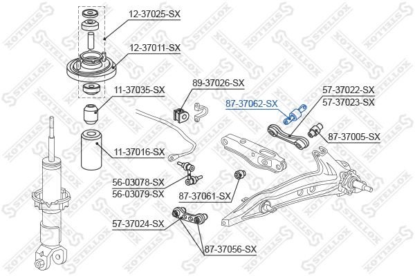 Stellox сайлентблок рычага подвески 87-37062-SX купить,3301