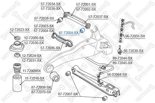 Stellox сайлентблок рычага подвески 87-72004-SX купить,1859