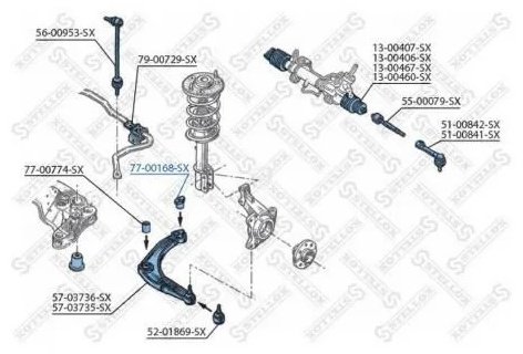 Stellox сайлентблок рычага подвески 77-00168-SX купить,2942