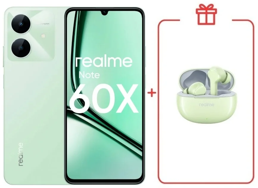 Смартфон Realme Note 60x 4/128GB Wilderness Green + подарок купить,NaN