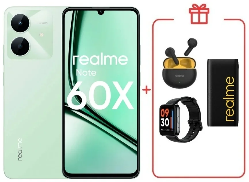Смартфон Realme Note 60x 4/128GB Wilderness Green + подарок купить,NaN