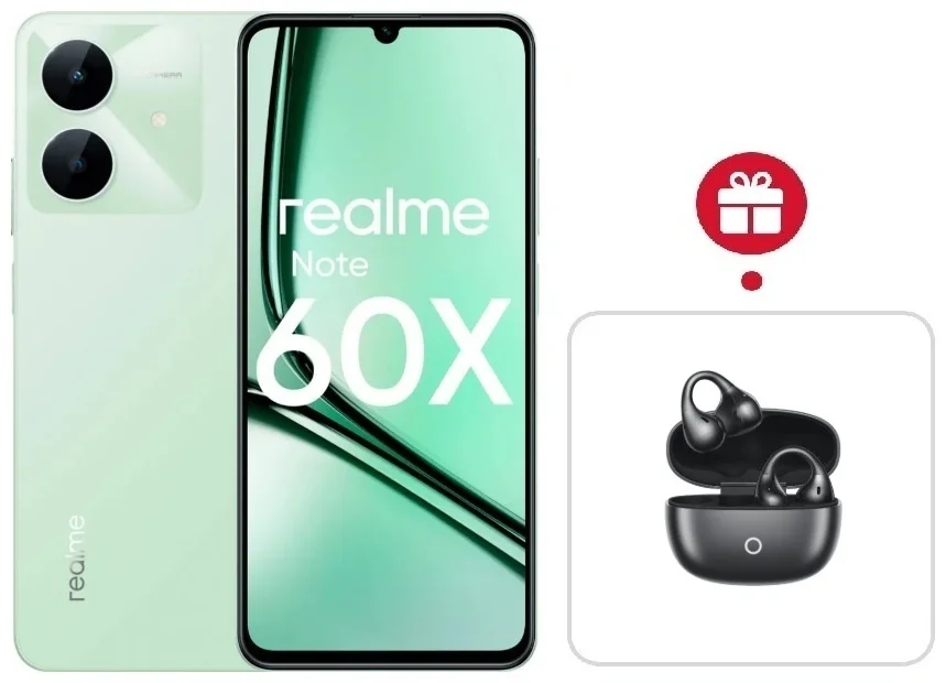 Смартфон Realme Note 60x 4/128GB Wilderness Green + подарок купить,NaN