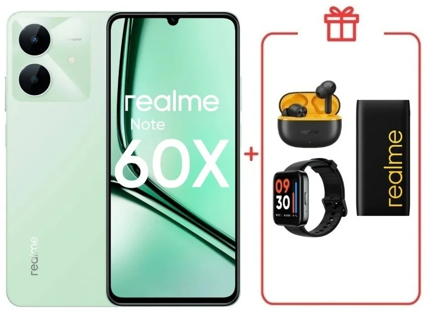 Смартфон Realme Note 60x 4/128GB Wilderness Green + подарок купить,NaN