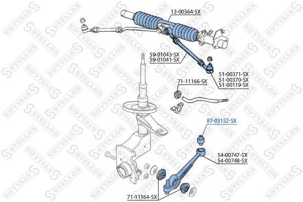 Stellox сайлентблок рычага подвески 87-03152-SX купить,1771