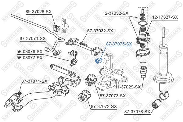 Stellox сайлентблок рычага подвески 87-37075-SX купить,2752