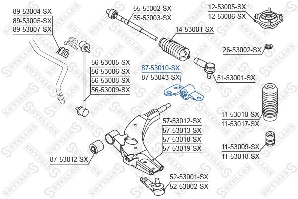 Stellox сайлентблок рычага подвески 87-53010-SX купить,2279