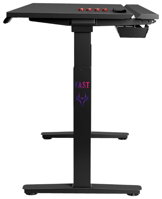 Стол компьютерный 1STPLAYER FAST-1470-RGB-BK, 145х70x122 см, черный