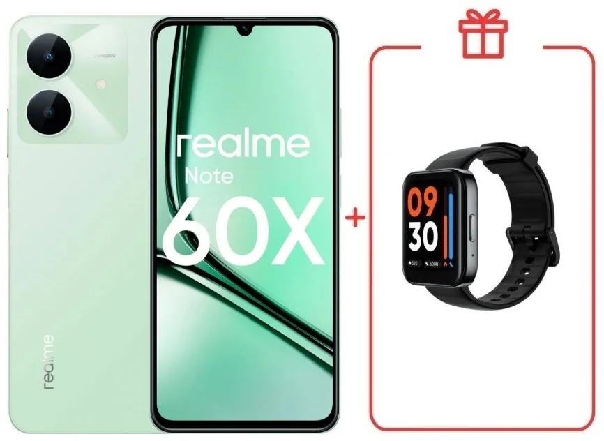 Смартфон Realme Note 60x 4/128GB Wilderness Green + подарок купить,NaN