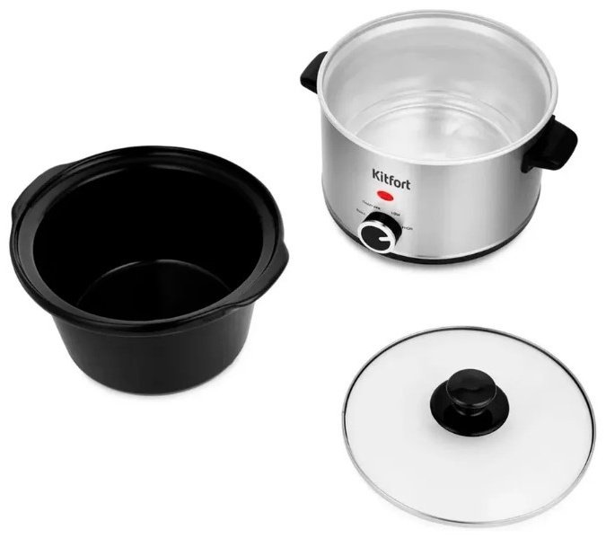 Медленноварка Kitfort КТ-206 черный, серебристый - ForteMarket Медленноварка Kitfort КТ-206 черный, серебристый купить,26641