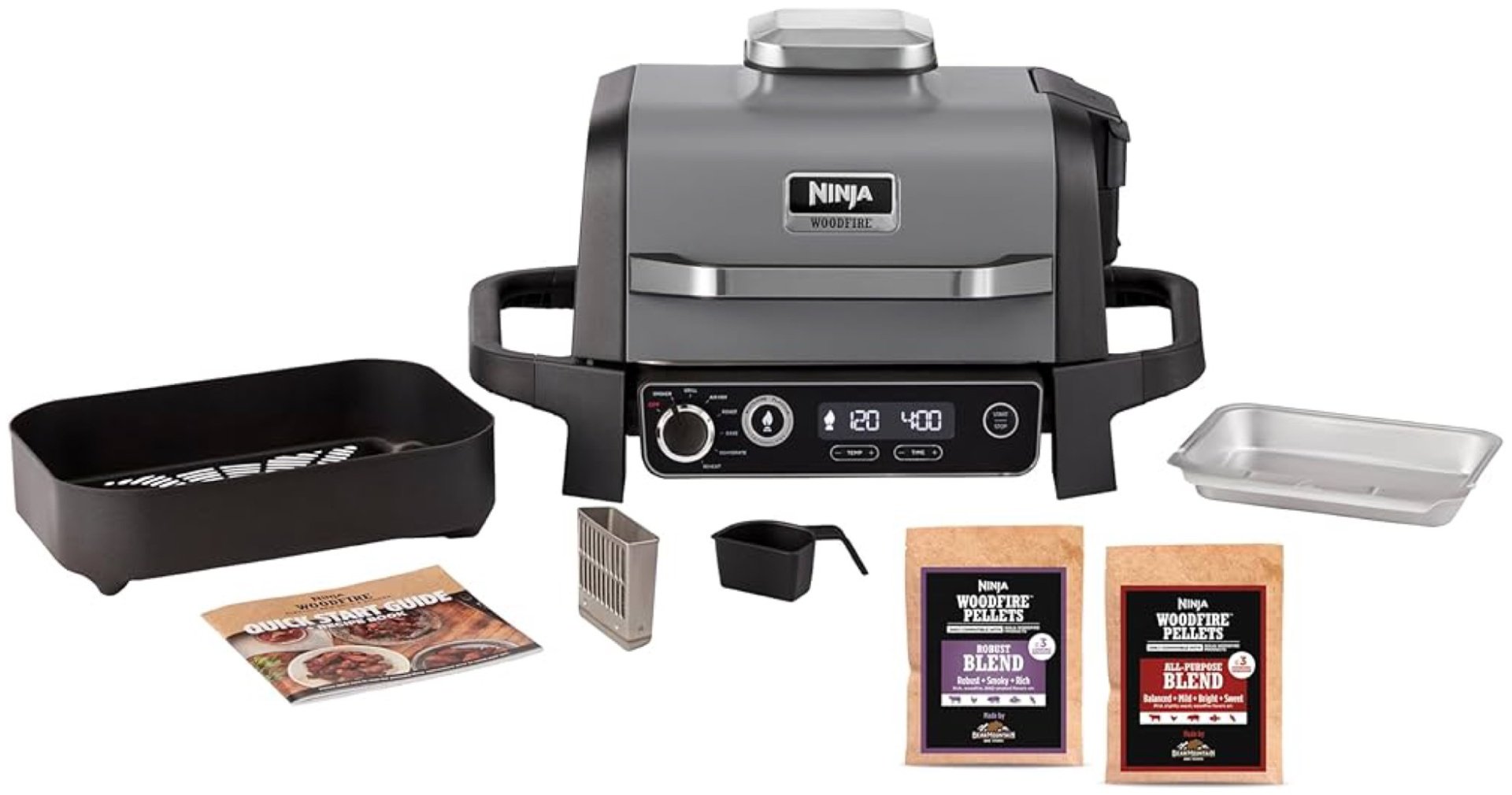 Аэрогриль NINJA Woodfire Electric BBQ Grill & Smoker OG701EU черный, серебристый