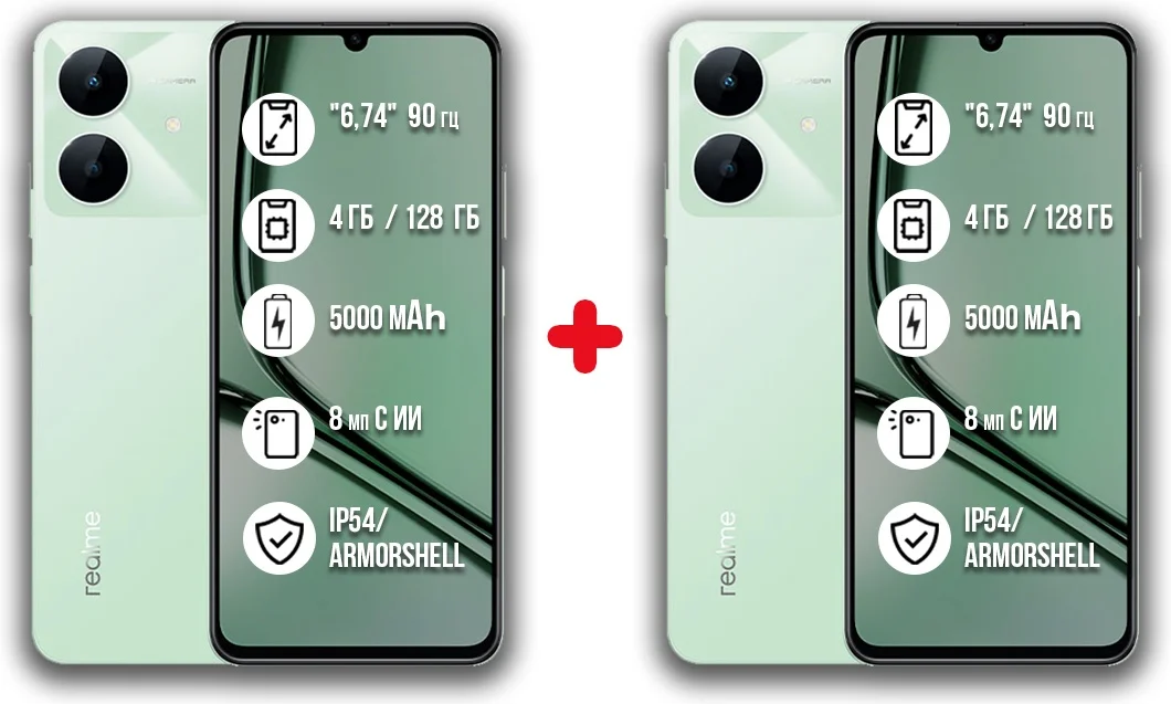 Смартфон Realme Note 60x 4/128GB Wilderness Green + подарок купить,NaN