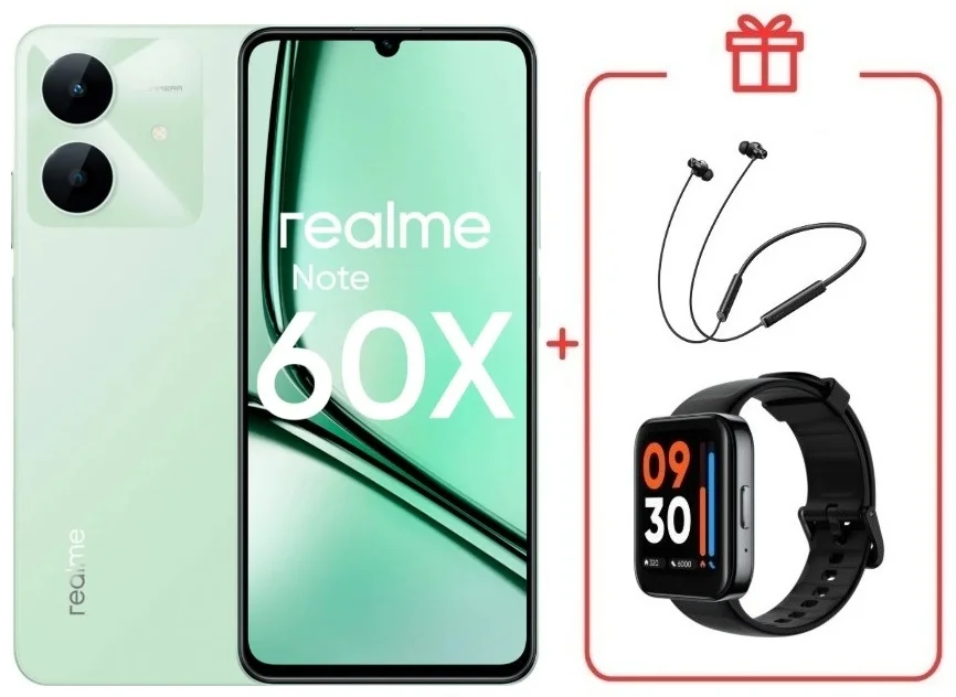 Смартфон Realme Note 60x 4/128GB Wilderness Green + подарок купить,NaN