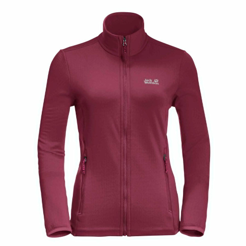 Кофта Jack Wolfskin Peak grid бордовая M купить,NaN