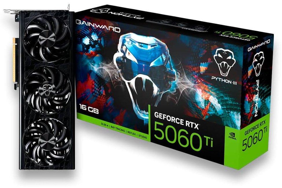 Видеокарта Gainward GeForce RTX 5060 Ti Python III 16 Гб купить,NaN