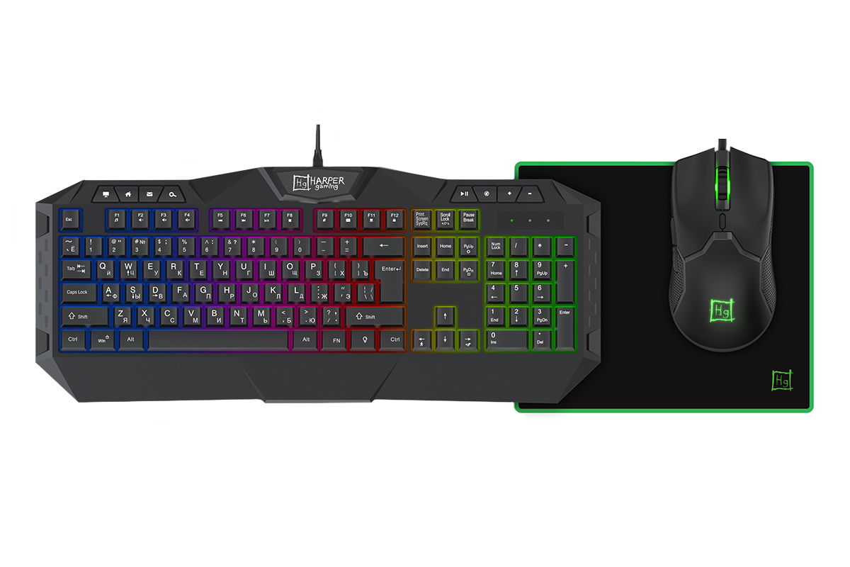 Клавиатура + мышь + коврик Harper Gaming Triplestrike GSB-07 купить,0