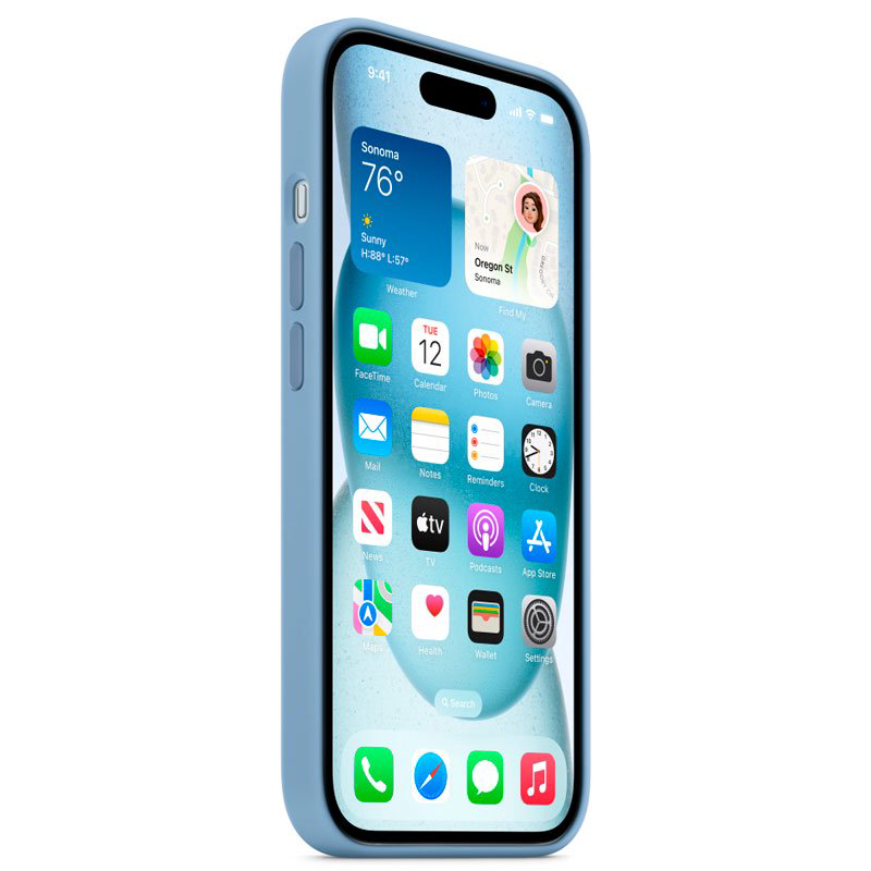 Чехол Apple для iPhone 15 Silicone Case with MagSafe A3123 MT0Y3ZM/A Winter Blue купить,NaN