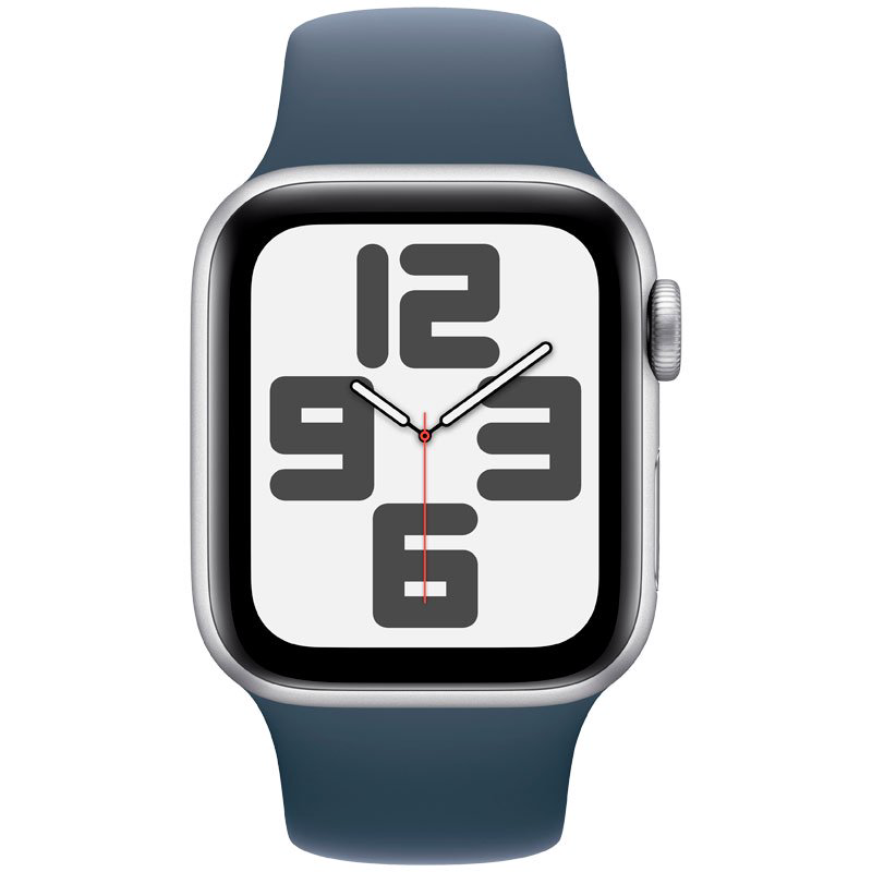 Смарт-часы Apple Watch SE 2023 GPS 40mm MRE13 Silver Aluminum Case with Storm Blue Sport Band - S/M купить,NaN