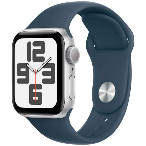 Смарт-часы Apple Watch SE 2023 GPS 40mm MRE23 Silver Aluminum Case with Storm Blue Sport Band - M/L