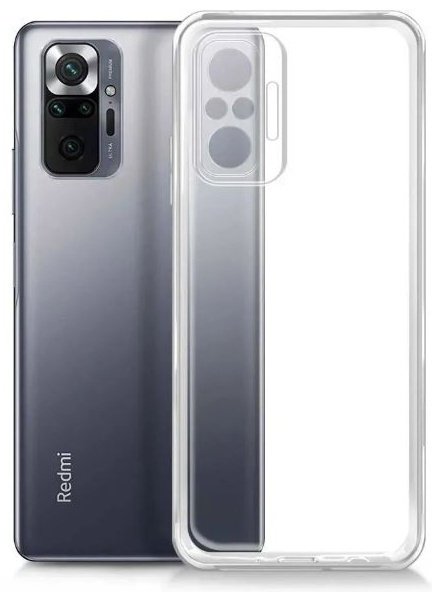 Чехол для Xiaomi Redmi Note 10 Pro прозрачный купить,359