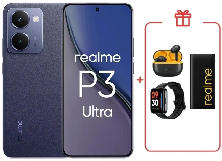 Смартфон Realme P3 Ultra 5G 12 ГБ/256 ГБ синий + подарок купить,NaN