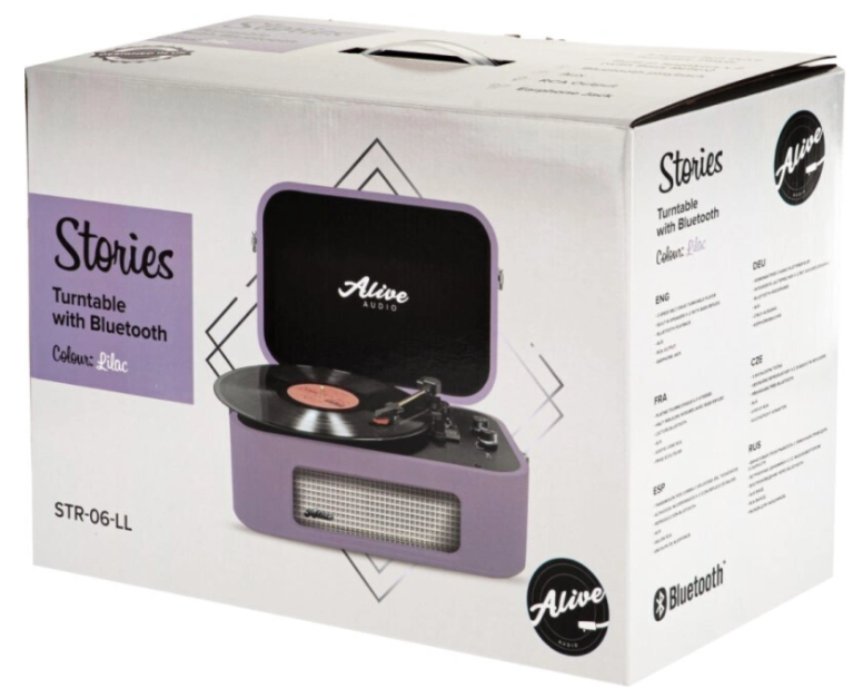 Виниловый проигрыватель Alive Audio Stories Lilac c Bluetooth STR-06-LL купить,NaN