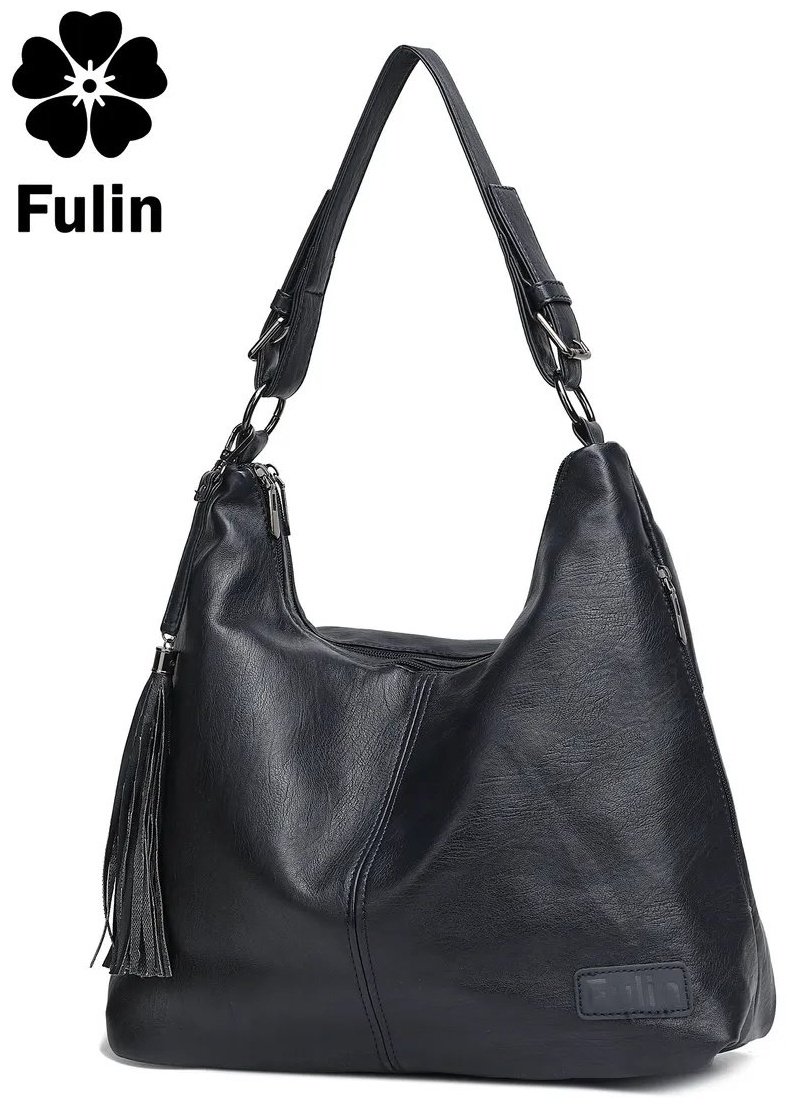 Сумка хобо FULIN экокожа синий купить,NaN