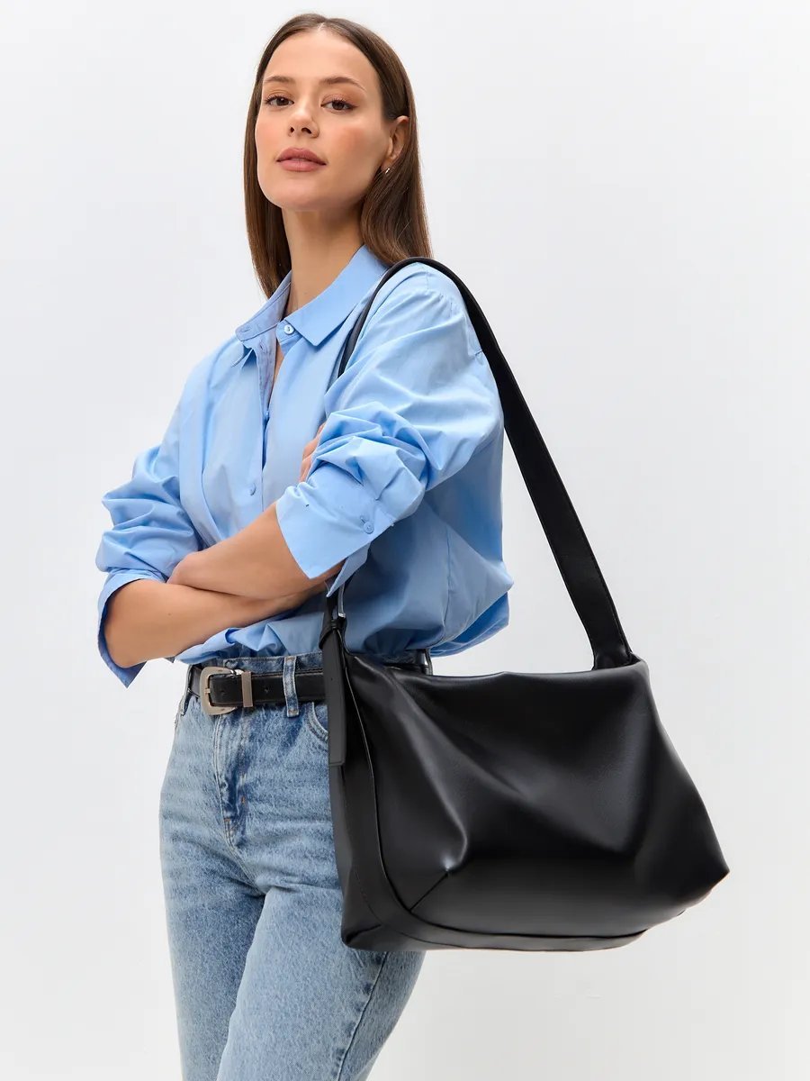 Сумка хобо SSUERTE экокожа черный купить,NaN