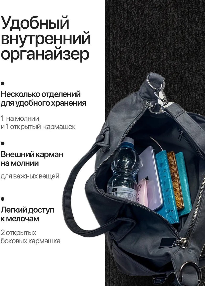 Сумка шоппер USEFUL BAGS текстиль серый купить,NaN