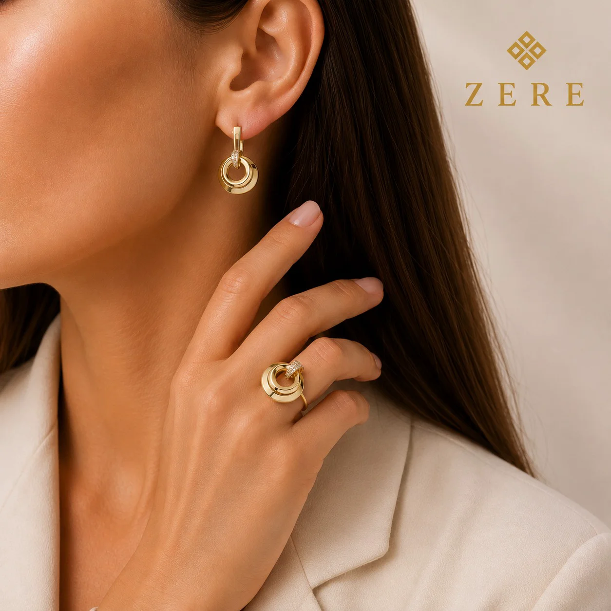 Комплект украшений  Zere элегантность ZR240611 золото 18.5р 11г купить,928000