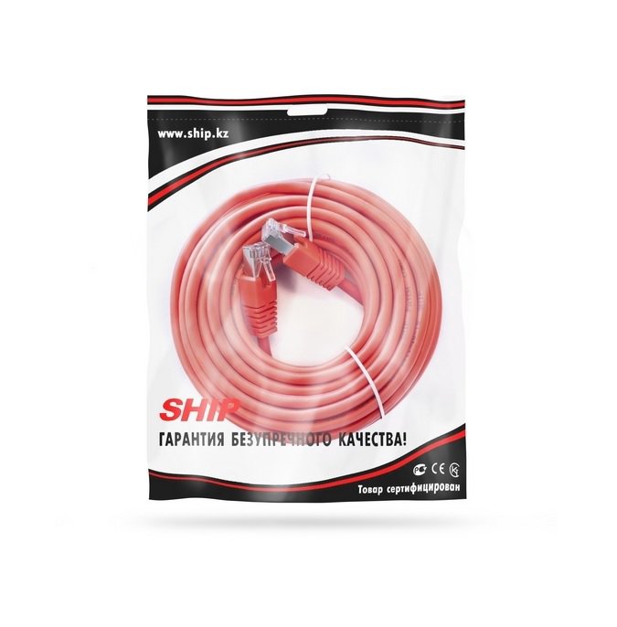 Патч Корд Ship S4025RD0500-P Cat.5e 5м красный