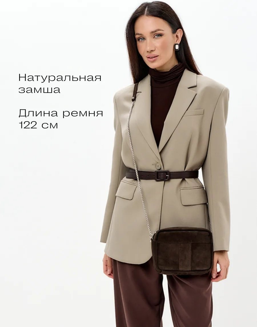 Сумка кросс-боди SIMBERG полиэстер коричневый купить,NaN