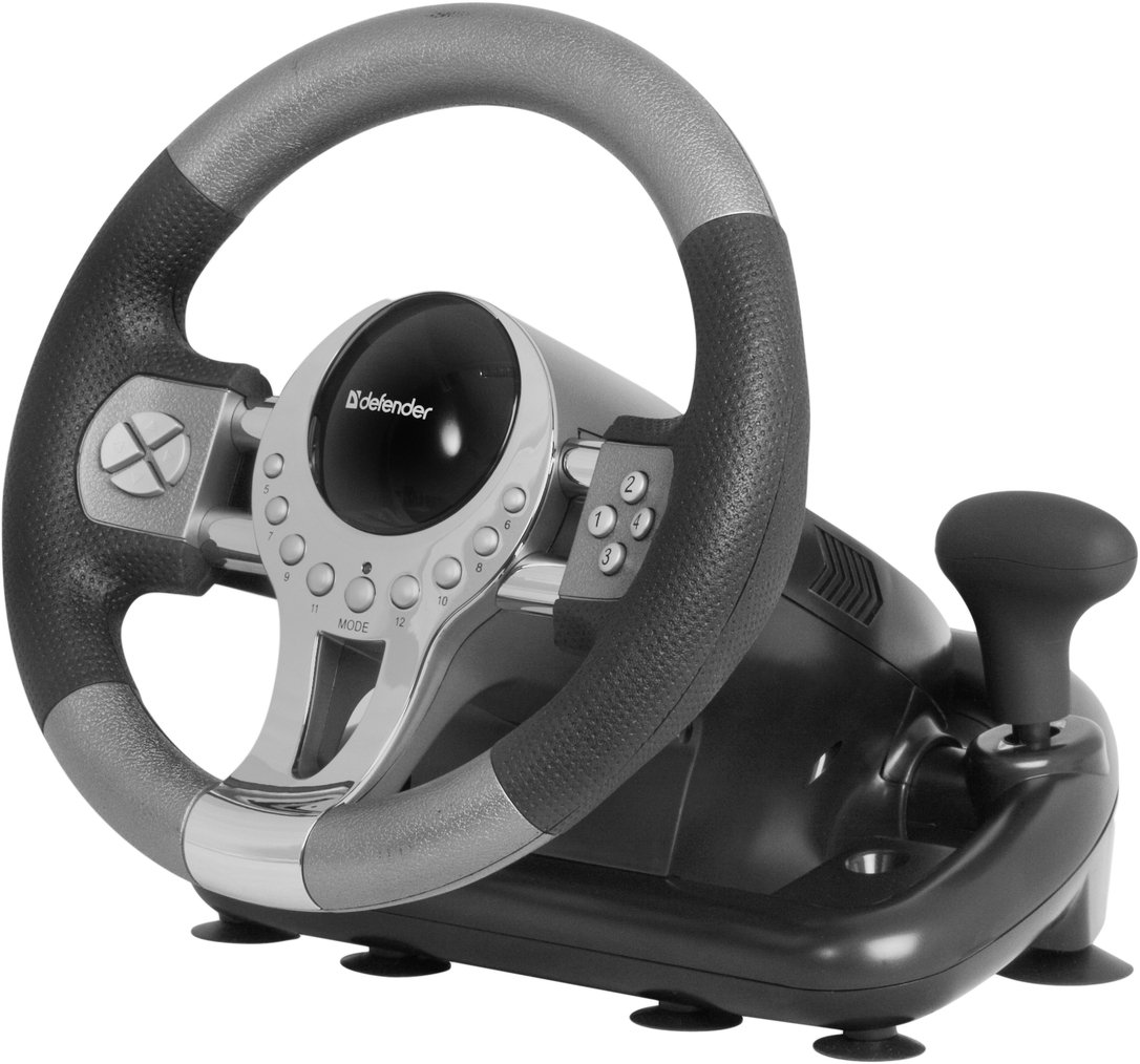 Руль игровой Defender Forsage GTR USB черный купить,0