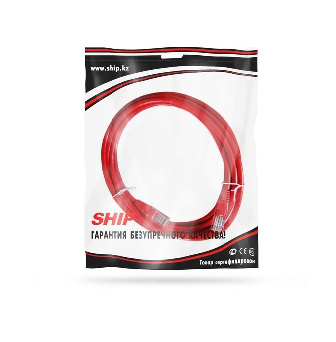 Патч Корд Ship S3025RD0500-P Cat.5e 5м красный