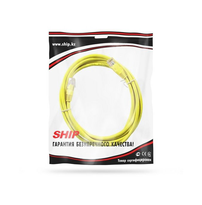 Патч Корд Ship S3025YL0200-P Cat.5e 2м желтый