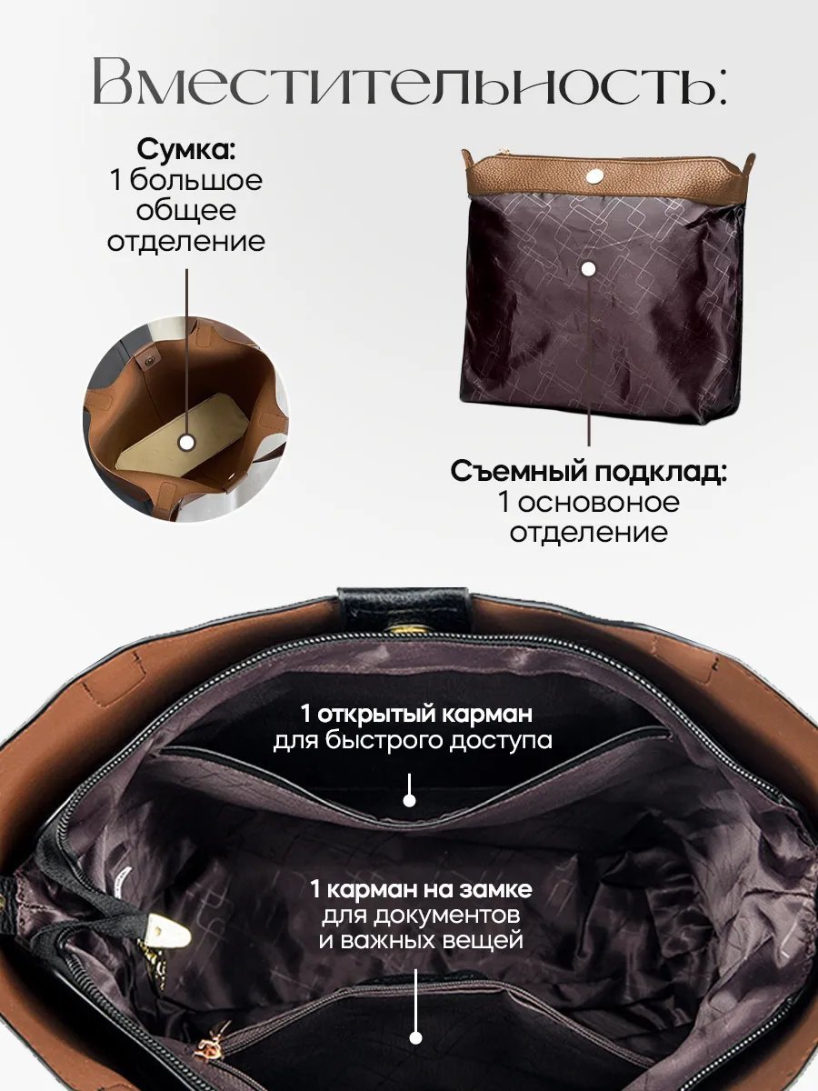 Сумка шоппер Katrins Way полиуретан коричневый