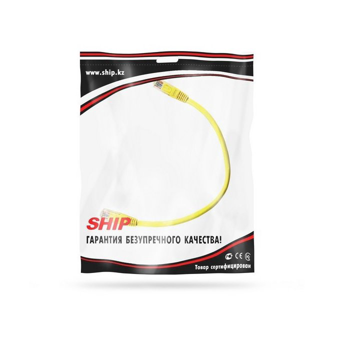 Патч Корд Ship S3025YL0030-P Cat.5e 0.3м желтый купить,NaN