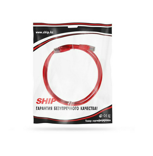 Патч Корд Ship S3025RD0100-P Cat.5e 1м красный