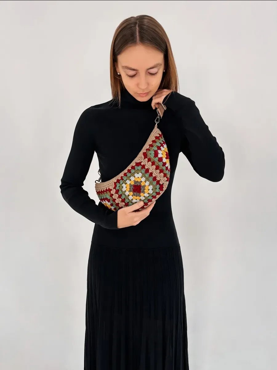 Сумка кросс-боди loombloom текстиль коричневый купить,NaN