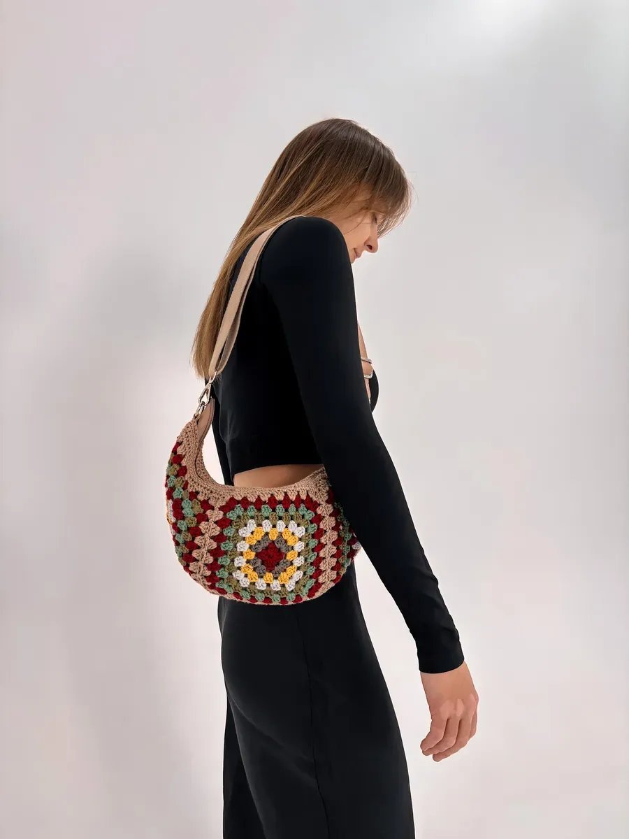 Сумка кросс-боди loombloom текстиль коричневый купить,NaN