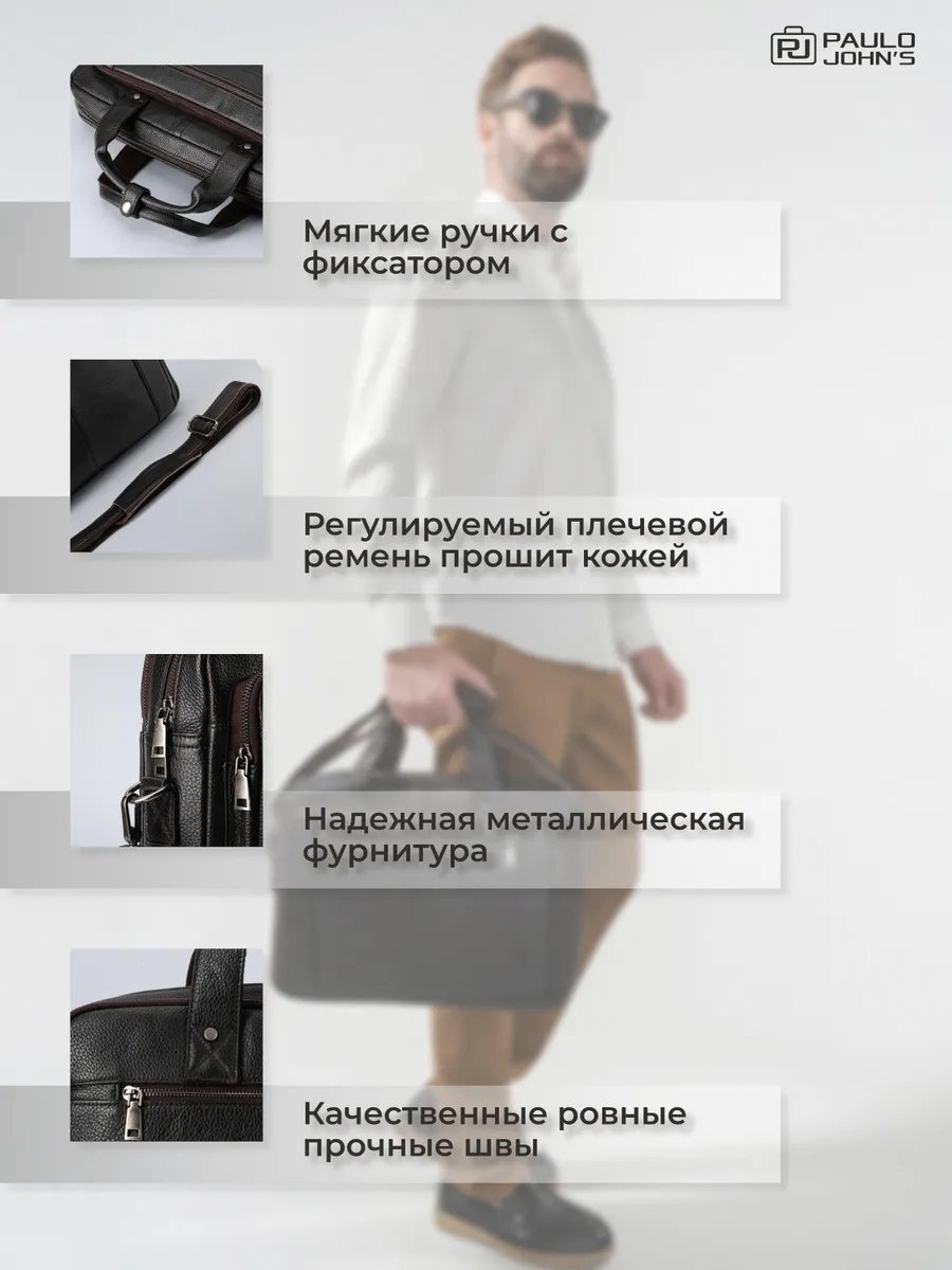 Мини-сумка Paulo John's натуральная кожа коричневый купить,NaN