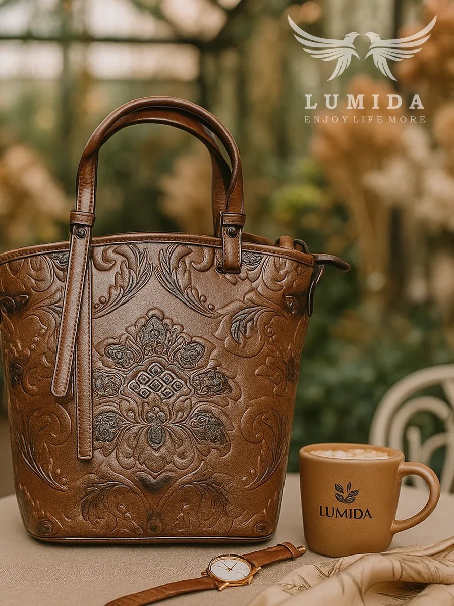 Мини-сумка Lumida натуральная кожа коричневый