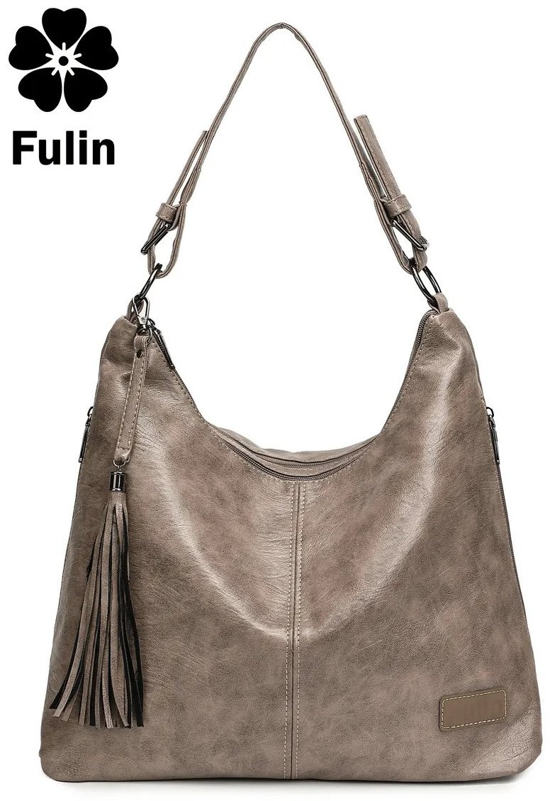 Сумка хобо FULIN экокожа зеленый