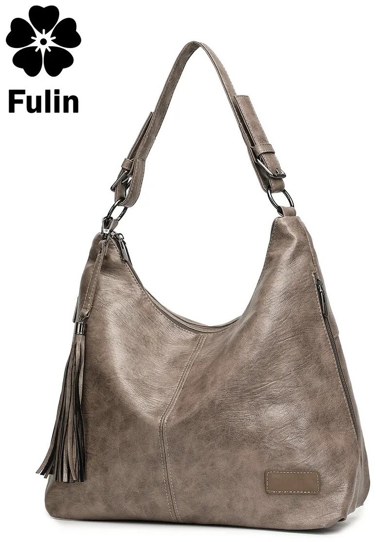 Сумка хобо FULIN экокожа зеленый